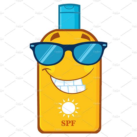 Sunscreen lotion sun tanning, suntan lotion s, blue, cream, text png. Bottle Sunscreen With Sunglasses | Custom-Designed Illustrations ~ Creative Market