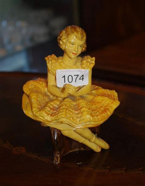 Shown is zerline balten, a viennese dancer and actress who accompanies herself on a banjo very rare goldscheider art deco ceramic figure of the 1920's: Rare Art Deco Wade 'Princess Elizabeth' figurine modelled by… - Wade - Ceramics