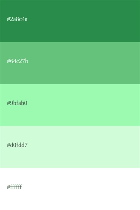 Paleta De Cores Verde Códigos Combinações