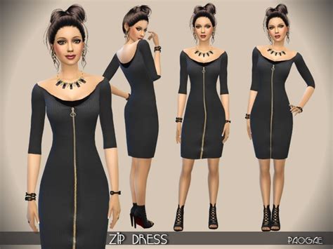 Zip Dress By Paogae At Tsr Sims 4 Updates