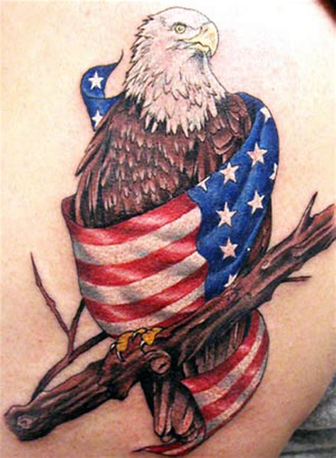 95 Bald Eagle With American Flag Tattoos And Designs With Meanings