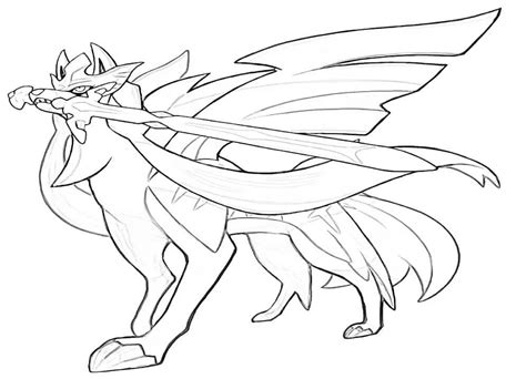 Pokemon Zacian Crowned Coloring Page