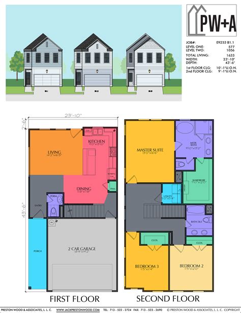 Affordable Two Story Townhouse Plan Town House Plans Town House