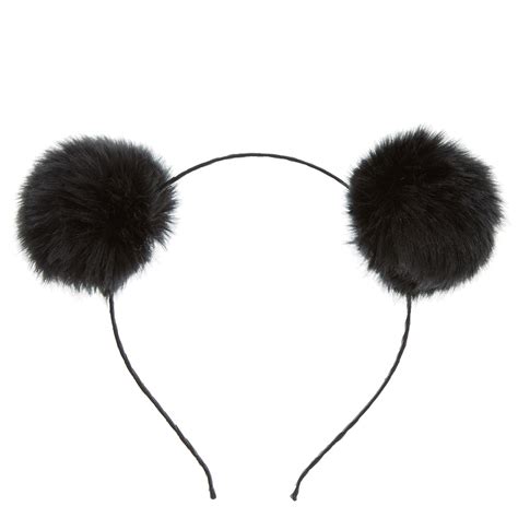 Black Fluffy Pom Pom Headband Claires Us