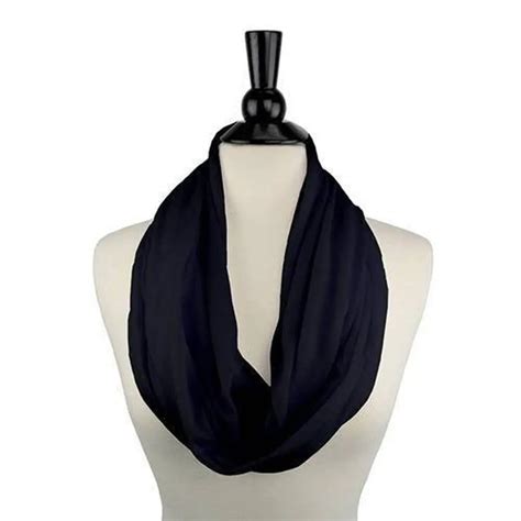 Convertible Infinity Scarf For Couple Fashion Solid Color Pocket Scarf With Zipper Soft Pocket