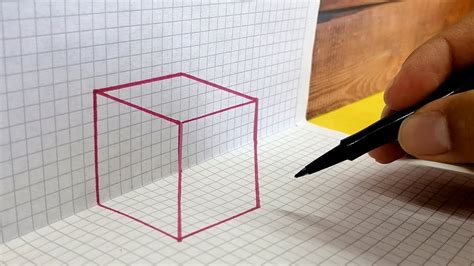 🔴 Como Dibujar Un Cubo 3d How To Draw A Cube 3d Trick Art On Graph