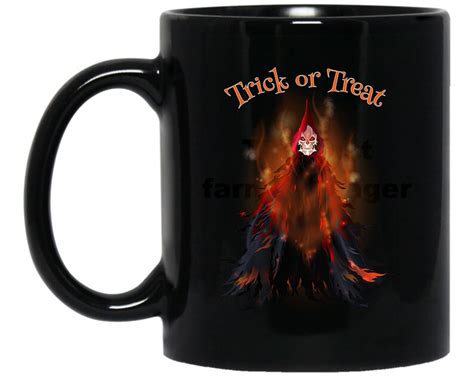 Trick Or Treat Grim Reaper Coffee Mug Reaper Halloween Party Etsy