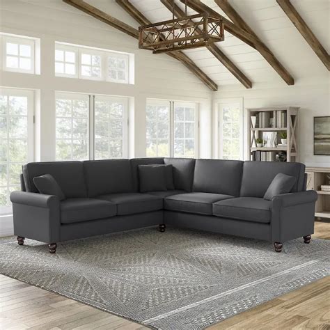 Hudson Charcoal Gray L Shaped Sectional Bush Furniture Rc Willey