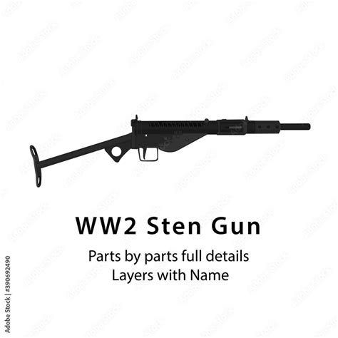 Vetor De Sten Gun British World War Ii Submachine Gun Ww2 Guns