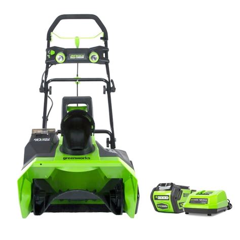Greenworks 40 Volt 20 In Single Stage With Auger Assistance Cordless