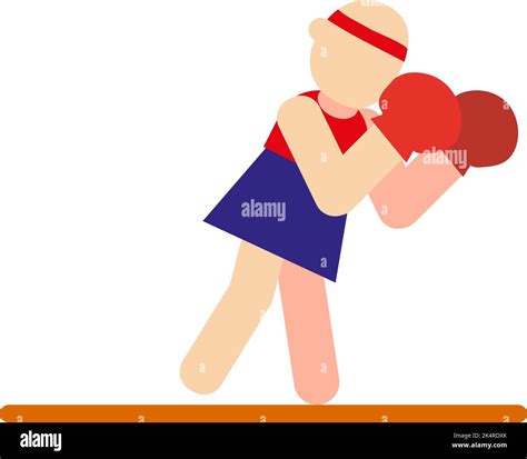 Girl Boxing Illustration Vector On A White Background Stock Vector