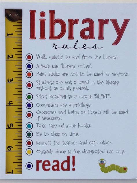 Bulletin Boards Library Rules School Library Classroom Library Rules