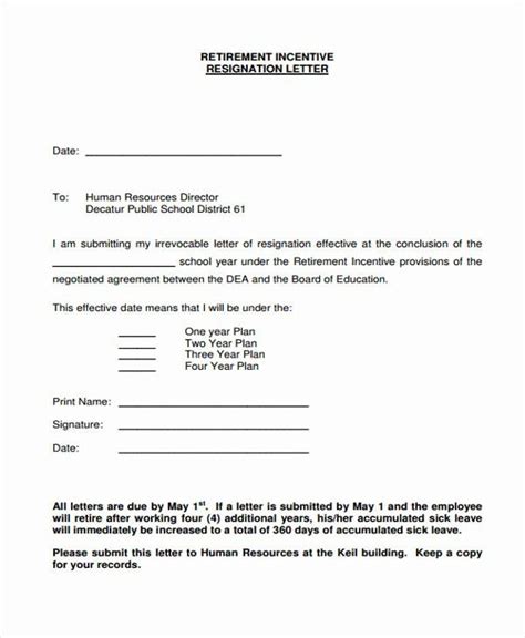 Printable Voluntary Resignation Form Printable Forms Free Online