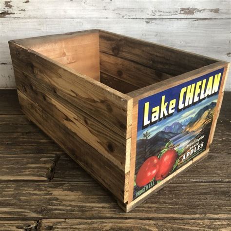 Vintage Wooden Fruits Crate Box Lake Chelan T554 2000toys Antique Mall