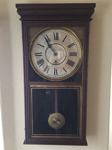 Antique Sessions Regulator Wall Clock Working And In Great Condition 17