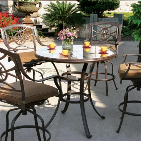 Darlee Ten Star Piece Cast Aluminum Patio Bar Set