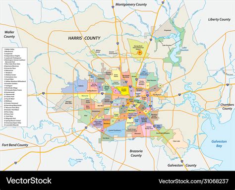 Neighborhood Map Houston Texas Royalty Free Vector Image