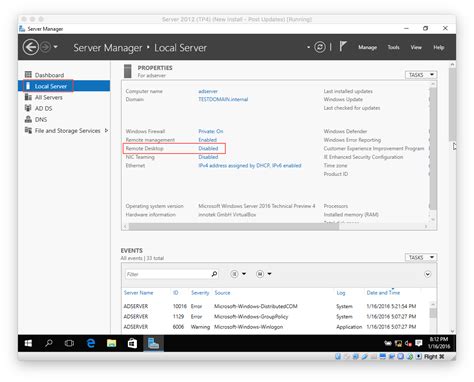 Setup Active Directory on Windows Server 2016