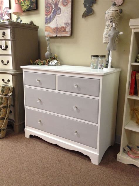 Dresser Painted With Annie Sloan Chalk Paint Pure White Body And