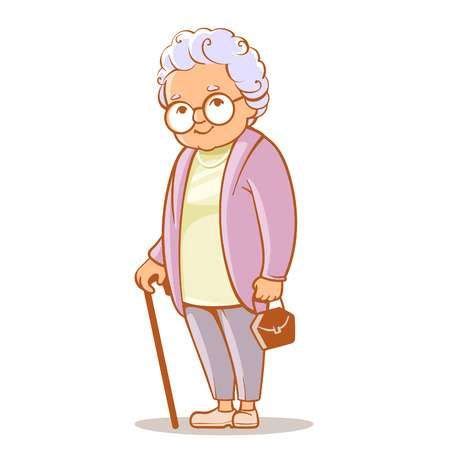Super Abuela Anciana De Dibujos Animados Granny Vector Ilustraci N