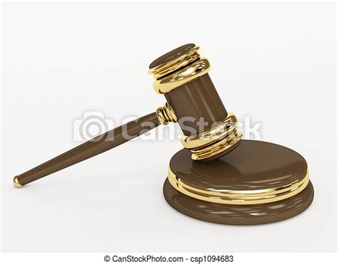 Drawings Of Symbol Of Justice Judicial 3d Gavel Object Over White