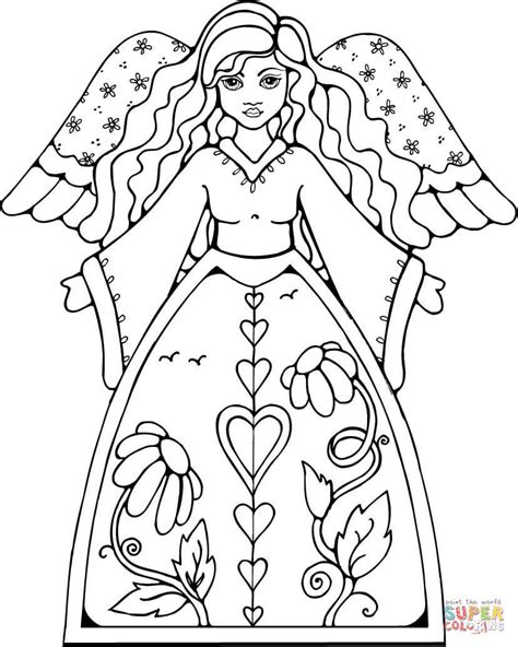 Simple Angel Coloring Page At Free