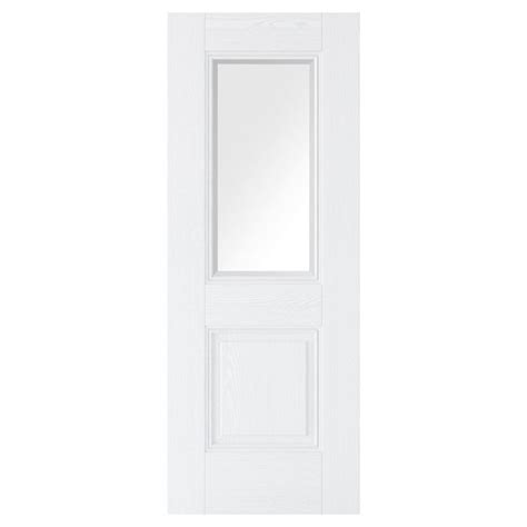Lpd Arnhem White Primed Grained 1l Internal Clear Glazed Door 78in X
