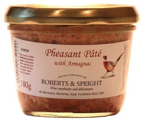 Pheasant Pate With Armagnac 180g Jar Roberts And Speight Wine Merchants