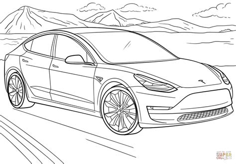 Tesla Model X Coloring Sheet Coloring Pages