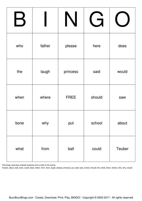Sight Words Bingo Cards To Download Print And Customize