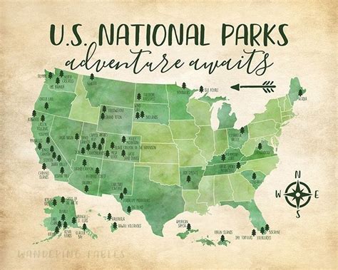 Us National Parks Map Printable United States National Parks Map