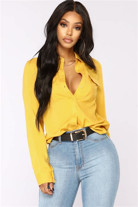 You Better Work Shirt Ii Mustard Fashion Nova Shirts And Blouses Fashion Nova