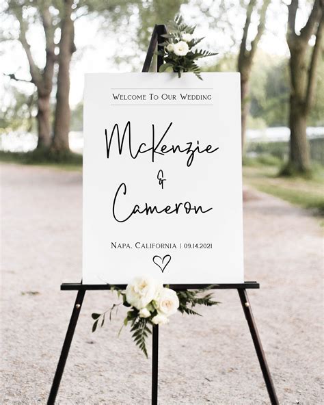 Wedding Welcome Sign Wedding Sign Ceremony Display Easel Etsy