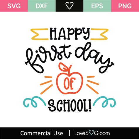 Happy First Day Of School Svg Cut File