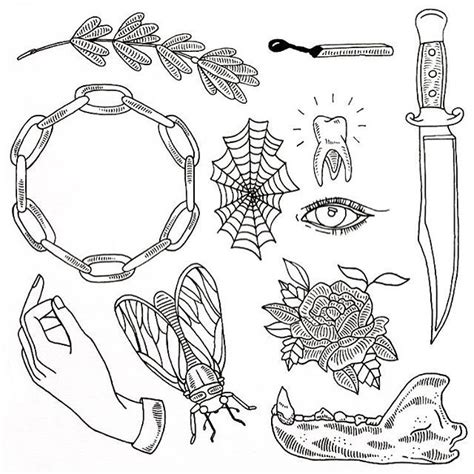 Traditional Tattoo Flash Outlines Rachel Book