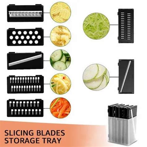 Plastic 9 In 1 Multifunction Magic Rotate Vegetable Cutter With Drain