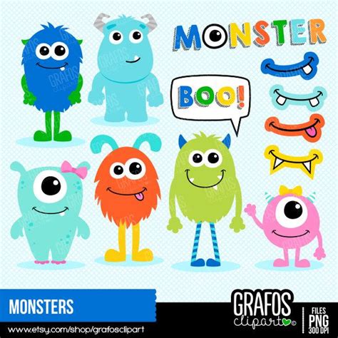 Monster Clipart Set With Different Monsters