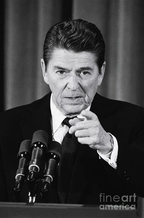 Ronald Reagan Pointing By Bettmann