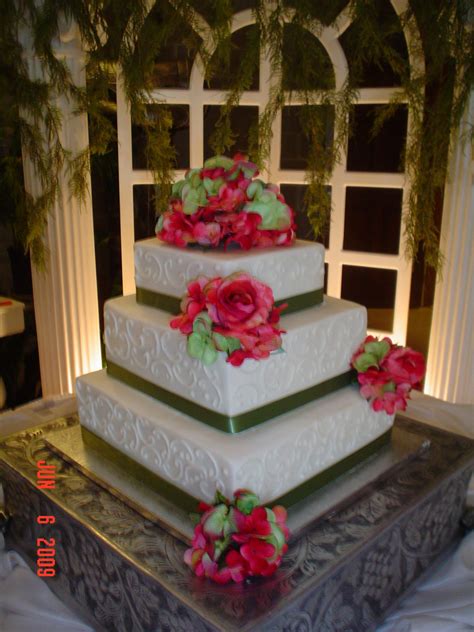 Simple Square 3 Tier Wedding Cake