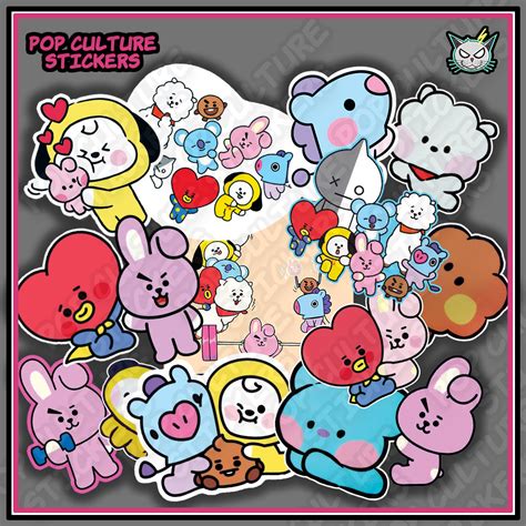 Kpop Cute Bts Bangtan Sticker Pack 15pcs Tumblerhelmetlaptop