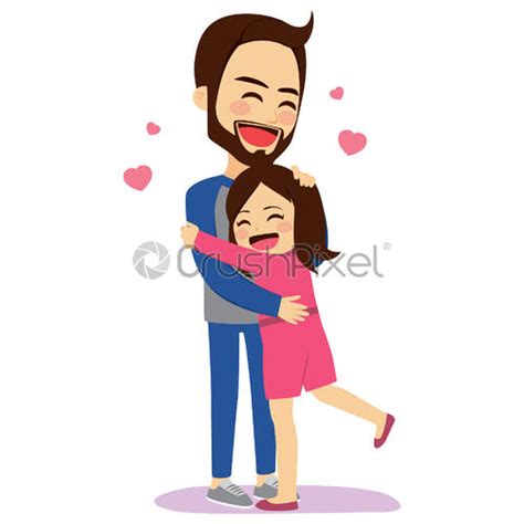 Daughter Hugging Father Stock Vector Crushpixel