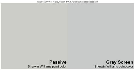 Sherwin Williams Passive Vs Gray Screen Color Side By Side