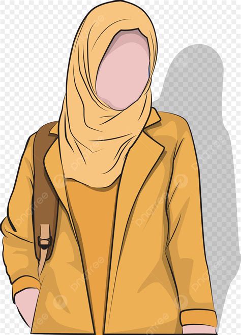 Beautiful Girl Illustration Vector Png Images Beautiful Hijab Girl