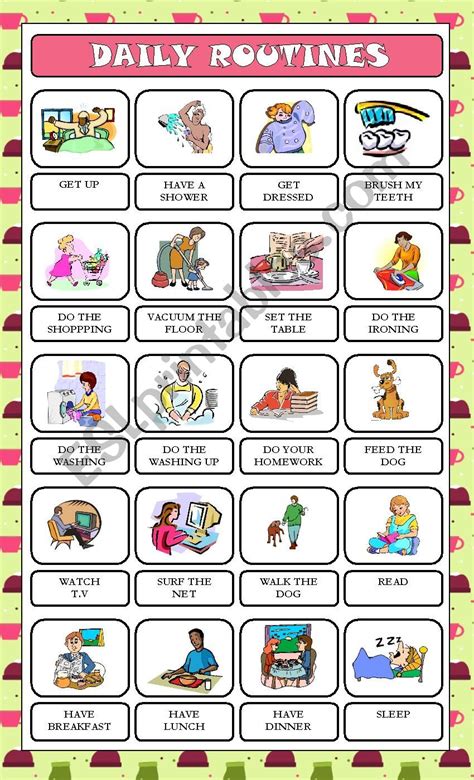 Daily Routines Useful Words To Describe Your Daily Activities 7esl Dcd