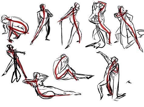 Line Of Action Benoit Therriault Gesture Drawing Animated Drawings