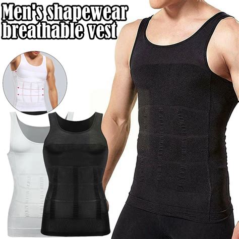 Tight Skinny Men Slimming Elastic Body Shapewear Vest Breathable Top Fitness Shirt Abdomen