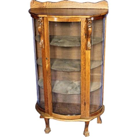 Curio cabinets | corner curios, glass display cabinets & more curio cabinets for sale. Antique Oak Curved Curio Display China Cabinet, 1900s ...