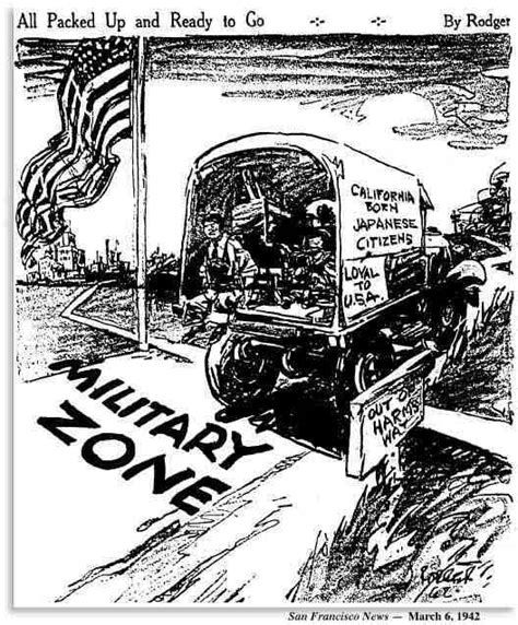 Japanese Internment All Packed Up And Ready To Go Editorial Cartoon