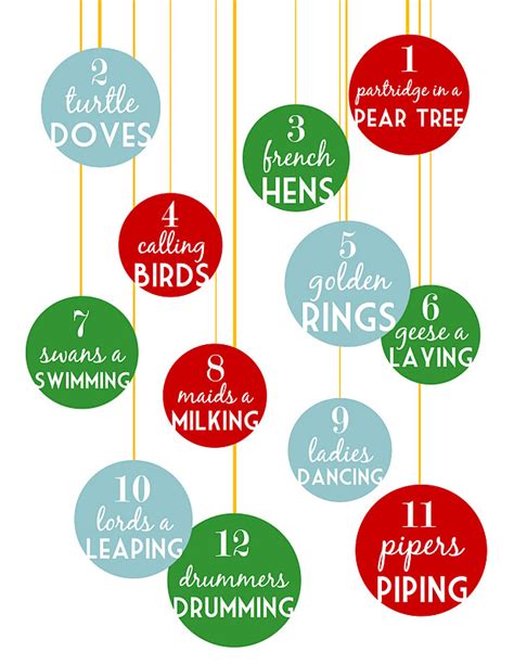 Sugartotdesigns 12 Days Of Christmas Free Printable