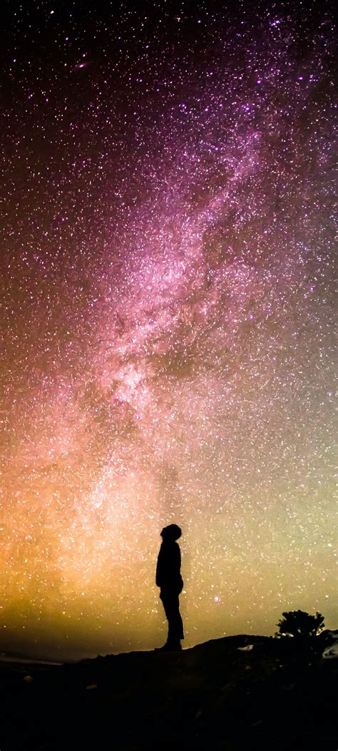 Space Stars Starry Sky Sky Night Sky Wallpaper 1440x3200 Samsung